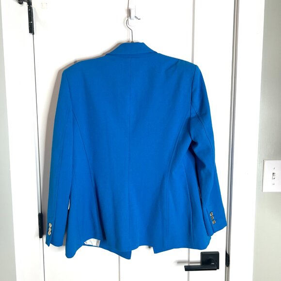 Zara Blue Double-Breasted Gold-Button Blazer Professional Old Money Size XL - Picture 7 of 8